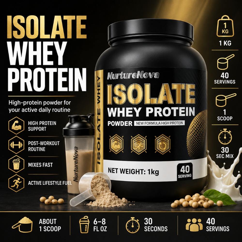 Fitness Nutrition Whey - NurtureNova Isolate Whey Protein Powder 1kg,