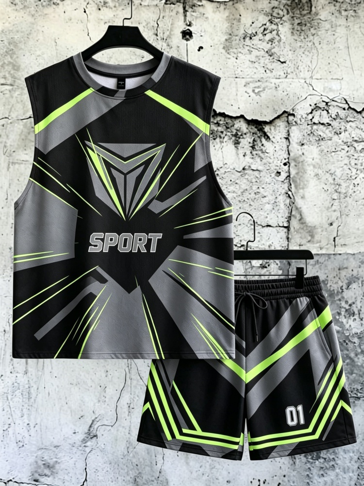 Men's Geometric Sport Print Sl - Fitness & Nutrition Lab review and price