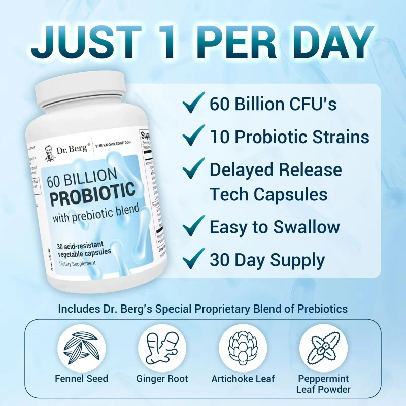 Dr. Berg 60 Billion 10 Strains - Probiotic 60 Billion review and price