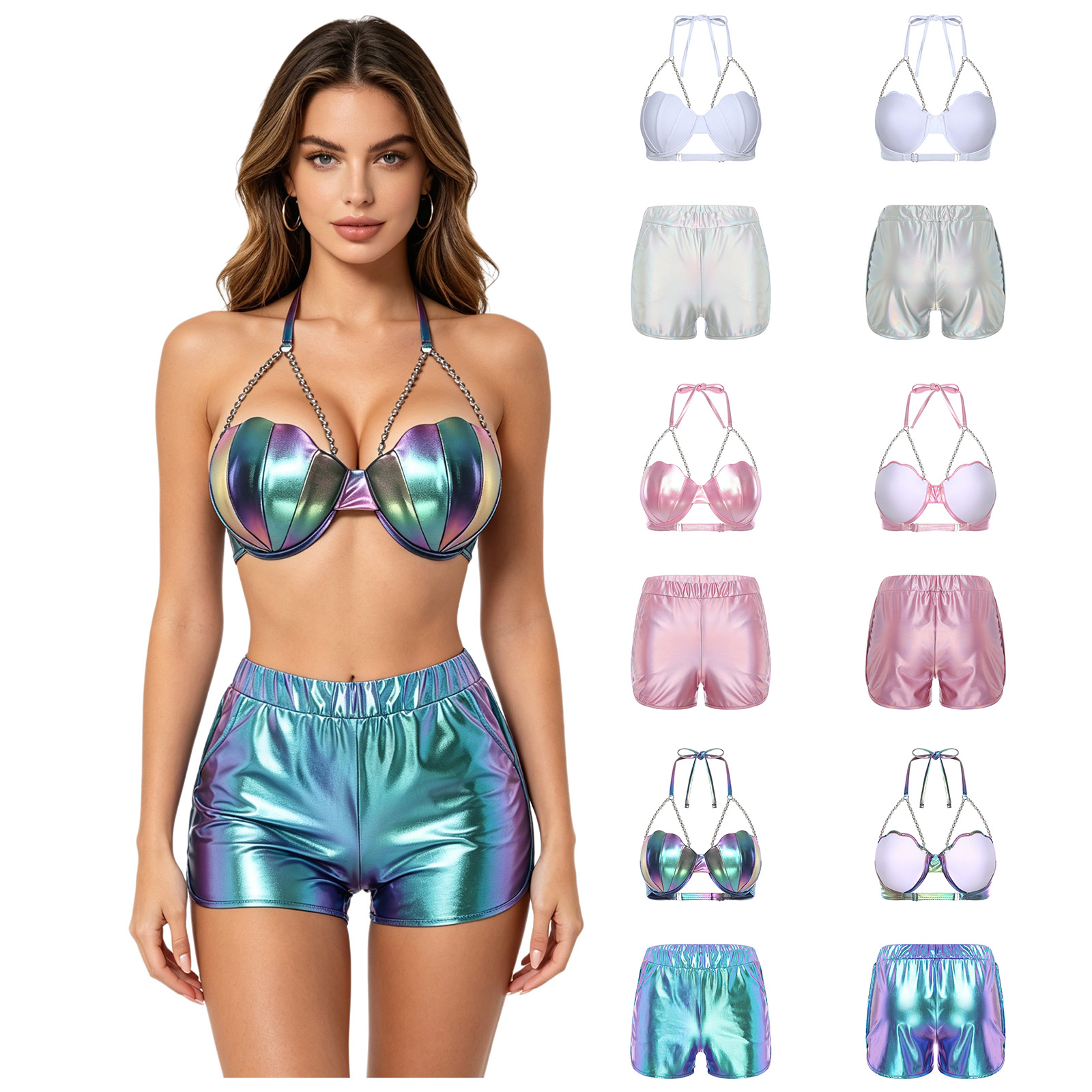 Women Metallic Shiny Swimwear  - Fitness & Nutrition Lab review and price